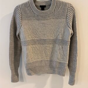 J.Crew Collection Grey Lace Overlay Wool Knit Sweater – Size S